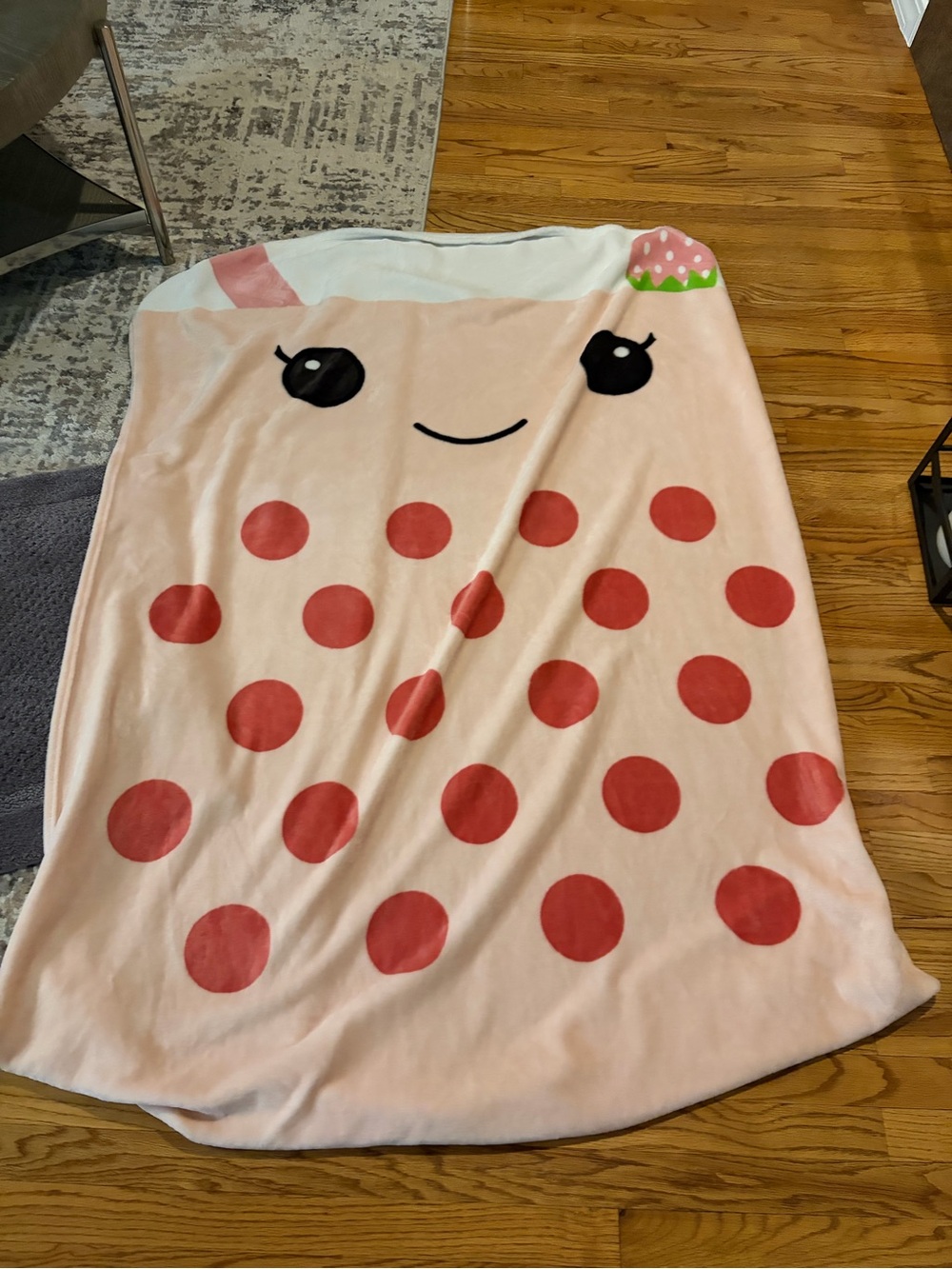 Boba tea shaped blanket